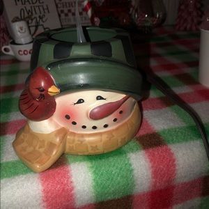 Adorable light up snowman with cardinal